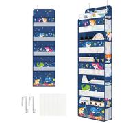 Clastyle Organizador para colgar sobre la puerta, diseño de animales del océano, organizador de almacenamiento colgante para ropa de niños, pañales, juguetes, armario, puerta, estante para colgar en