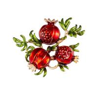 Clataly Broche de granada, elegante broche de frutas, flores, vestido de fiesta, joyería para mujeres y niñas, talla única, Metal