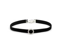 Clataly Collar de cuello de cristal de terciopelo negro collar de estrangulamiento gótico joyas ajustables para mujeres y niñas (Circular)