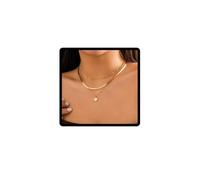 Clataly Collar de flores de trébol, gargantilla colorida de cinco hojas, cadena de hueso de serpiente multicapa, joyería ajustable para mujeres y niñas, talla única, Metal, No es una piedra preciosa