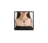 Clataly Collar de luna de terciopelo envuelto en negro, collar de árbol de la vida, collar de corazón para mujeres y niñas, talla única, Metal, No es una piedra preciosa