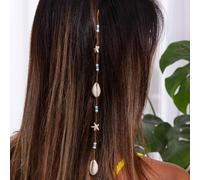 Clataly Pasador de pelo estilo océano playa con pepino de mar y estrellas de mar, estilo bohemio, coloridas cuentas de arroz, adornos para el pelo para mujeres (color mixto B, talla única)