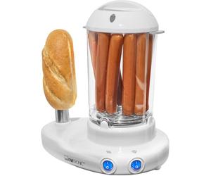 Clatronic 2en1 Hot Dog Maker & Egg Cooker |Hotdog Maker Set para 1-14 salchichas | Egg Cooker para hasta 6 huevos |con espita calentada de acero inoxidable | incl. vaso medidor con recogedor de huevos