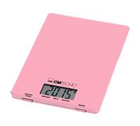 Clatronic 90780592 KW 3626-Báscula de cocina (hasta 5 kg, superficie de cristal, función de tara, pantalla LCD, rosa, plástico