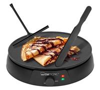 Clatronic® Crepes Maker CM 3849 - Dispensador de Masa y espátula para | Crepe Maker Ø 30 cm superficie de cocción | Termostato regulable sin niveles | Backampel | Crepemaker 1200W | Antiadherente