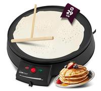 Clatronic Crepes/Wraps/Panqueque Maker con Ø 29cm, incl. Dispensador de masa y revestimiento antiadherente superficie, termostato ajustable continuo y backampel - Panqueque Maker con 900W - CM 3372