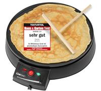 Clatronic Crepes/Wraps/Panqueque Maker con Ø 29cm, incl. Dispensador de masa y revestimiento antiadherente superficie, termostato ajustable continuo y backampel - Panqueque Maker con 900W - CM 3372
