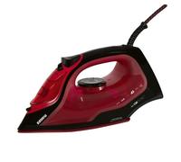 Clatronic DB 3752 Plancha Vapor con Suela Cerámica, Vapor Vertical, Golpe Vapor, 7 Funciones, 2200W, Rojo