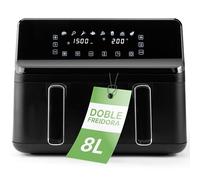 Clatronic® Double Hot Air Fryer | 8L de capacidad | Sistema de preparación simultánea | Airfryer XXL con 2 cámaras separadas | 8 programas automáticos | Ahorro de tiempo y energía | FR 3804 H