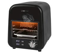 Clatronic EBG 3760 Parrilla Eléctrica Cerámica Barbacoa por Infrarrojos, Carne 45 segundos, 5 Programas, 850ºC, Pantalla LED, 1600W