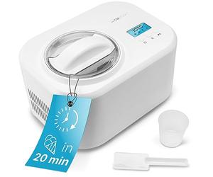 Clatronic® ICM 3799 Ice Cream Maker and Yoghurt Maker, Ice Cream in 20 Minutes, for up to 1000 ml, Ice Cream Maker with Compressor for Ice Cream and Frozen Yoghurt, Includes Recipe Suggestions