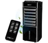 Clatronic® LK 3843 - Enfriador de aire, silencioso, 3 niveles, temporizador, mando a distancia, 3 en 1: enfriamiento, humidificación, limpieza, ventilador, 4 ruedas para facilitar el transporte