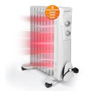 Clatronic Radiador de Aceite, calefacción móvil eficiente, con 9 Costillas, 3 Niveles de Potencia, hasta 40 m2, 2000 W, RA 3736