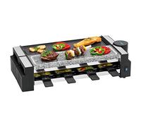 Clatronic RG 3678 2 in1 Raclette parrilla y piedra, reversible fundido Placa, natural parrilla piedra, 180 ° giratorio, antiadherente