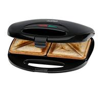 Clatronic ST 3477 sandwichera, tostadora de sandwich eléctrica, sandwichera con placas triangulares para sandwich (recubrimiento antiadherente), control automático de temperatura, 750 vatios, negro