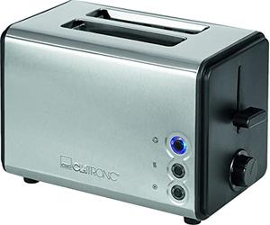 Clatronic TA 3620 Tostadora De Pan Compacta, Acero Inoxidable