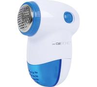 Clatronic TC 3758 Quitapelusas Minilimpiador Textil, Elimina pelotillas de la Ropa, Cuchillas Acero INOX, Depósito Extraíble, Pilas