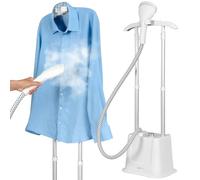 Clatronic, Vaporizador de Ropa TDC3809 Blanco 1600W con Depósito Extraíble de 1,2L, Ajuste de Vapor de 3 Etapas, Poste Telescópico de 1,5m, Accesorios Incluidos, Ideal para Ropa y Textiles Sensibles