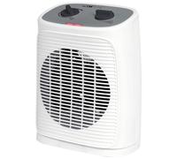 Clatronic® Ventilador calefactor incl. Función de ventilador, calefacción eléctrica con termostato ajustable continuo y 2 niveles de calentamiento, oscilante, calefactor para baño, cocina - HL 3800