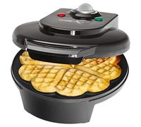 Clatronic Gofrera WA 3491 – Gofres corazón 18 cm, antiadherente, termostato, 1200 W, negro