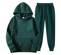 Clau - Sudadera para hombre, talla pequeña, unisex, para entusiastas del aire libre, conjunto deportivo de 2 piezas, conjunto deportivo deportivo para correr, trajes casuales para hombre, verde, 3XL