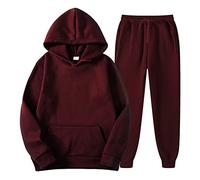 Clau - Sudadera para hombre, talla pequeña, unisex, para entusiastas del aire libre, conjunto deportivo de 2 piezas, conjunto deportivo deportivo para correr, trajes casuales para hombre, 12-vino, XL