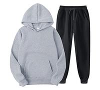 Clau - Sudadera para hombre, talla pequeña, unisex, para entusiastas del aire libre, conjunto deportivo de 2 piezas, conjunto deportivo deportivo para correr, trajes casuales para hombre, 13-j, 3XL
