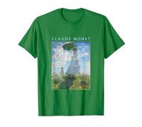 Claude Monet Camiseta Divertida, Arte, sombrilla, impresionismo, Pintura, Hombres, Mujeres, Ropa Divertida, Arte, Regalo, Pintura al óleo Camiseta, Hombre, Verde Kelly, XXL