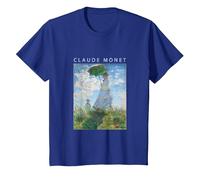 Claude Monet Camiseta Divertida, Arte, sombrilla, impresionismo, Pintura, Hombres, Mujeres, Ropa Divertida, Arte, Regalo, Pintura al óleo Camiseta, Niños, Azul Real, 8 años