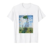 Claude Monet Camiseta Divertida, Arte, sombrilla, impresionismo, Pintura, Hombres, Mujeres, Ropa Divertida, Arte, Regalo, Pintura al óleo Camiseta, Hombre, Blanco, XXL