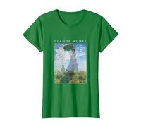 Claude Monet Camiseta Divertida, Arte, sombrilla, impresionismo, Pintura, Hombres, Mujeres, Ropa Divertida, Arte, Regalo, Pintura al óleo Camiseta, Mujer, Verde Kelly, XXL