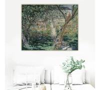 Claude Monet "El jardín de Monet en Veteuil" - Impresiones en lienzo, pintura al óleo, obra de arte, imagen, fondo de pared, decoración del hogar (40 x 50 cm)