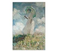 Claude Monet - Kit de pintura para mujer con sombrilla DIY 5D con puntos de taladro completo, pinturas para decoración de pared del hogar, 12 x 16 pulgadas