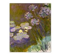 Claude Monet - Kit de pintura por números para adultos, lirios de agua y agapanthus para adultos, kits de pintura para adultos, regalos de lienzo, manualidades para decoración del hogar