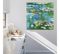 Claude Monet《Nenúfares, 1916》 Lienzo impreso, póster para decoración de pared en sala de estar moderna (30x40cm/Sin marco)