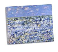 Claude Monet《Olas rompiendo》Cuadro Lienzo Impresión de Lienzo Cuadro Lienzo Decor Para Tu Salón o Dormitorio Listo Para Colgar Sala de Estar Decor Pared(Enmarcado,(75x90cm)30x35inch)