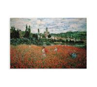 Claude Monet - Póster de campo de amapolas cerca de Vetheuil para habitación de adolescentes y niños, lienzo para pared, sin marco, 61 x 91 cm