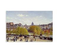 Claude Monet - Póster de pared con diseño de muelle del Louvre de París, lienzo decorativo para dormitorio, oficina, cocina, regalo, sin marco, 50,8 x 76,2 cm