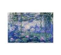 Claude Monet-Water Lilies - Pinturas excepcionales para colgar en lienzo, regalo para pared, dormitorio, decoración del hogar, 50 x 75 cm