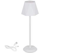 Clauss 10011 - Lámpara LED de mesa con batería recargable mediante USB, inalámbrica, con regulador de intensidad, para interior y exterior, IP54, color blanco