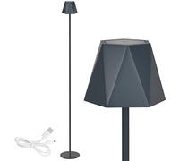 Clauss Lámpara LED de pie con batería recargable por USB, inalámbrica, con regulador de intensidad, de metal, para interior y exterior, IP54, gris, 10015