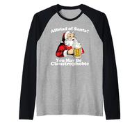 Claustrophobic Santa Claus Pun Camiseta Manga Raglan