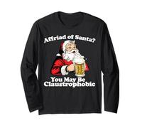 Claustrophobic Santa Claus Pun Manga Larga