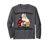 Claustrophobic Santa Claus Pun Manga Larga
