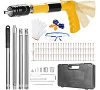 Clavador Beton,Pistola de uñas de uñas con 120 clavos redondos, 5 niveles de ajustable pistola manual con gafas guantes, pistolas de clavo de acero para hormigón para anclajes de techo de pared