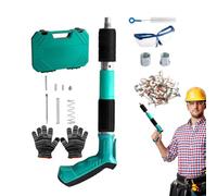 Clavadora eléctrica de carpintería, grapadora de hormigón, kit de clavos, herramienta eficiente de fijación de pared, equipo de construcción resistente que incluye clavos para hacer muebles y tareas