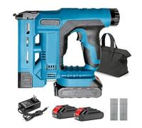 Clavadora grapadora inalámbrica 2 en 1 con batería, 2 x 2,0 Ah compatible con Makita 18V, clavadora 18GA con bolsa y 1000 clavos y grapas, profundidad ajustable, para madera y bricolaje