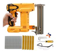 Clavadora inalámbrica compatible con batería DEWALT de 20 V, pistola grapadora eléctrica 2 en 1 con bloqueo de seguridad, 1000 clavos rectos y 500 clavos en forma de U para tapicería carpintería