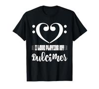 Clave de bajo Musical Heart Me Encanta Tocar a mi músico de Dulcimer Camiseta