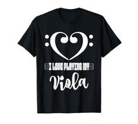 Clave de bajo Musical Heart Me Encanta Tocar mi Viola Musician Camiseta